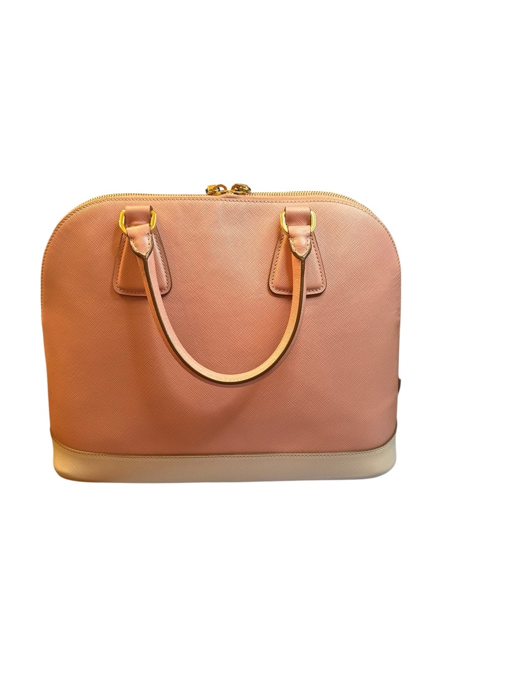 Prada Saffiano Leather Promenade Bag in Pink and Cream (Medium) - Picture 2 of 10